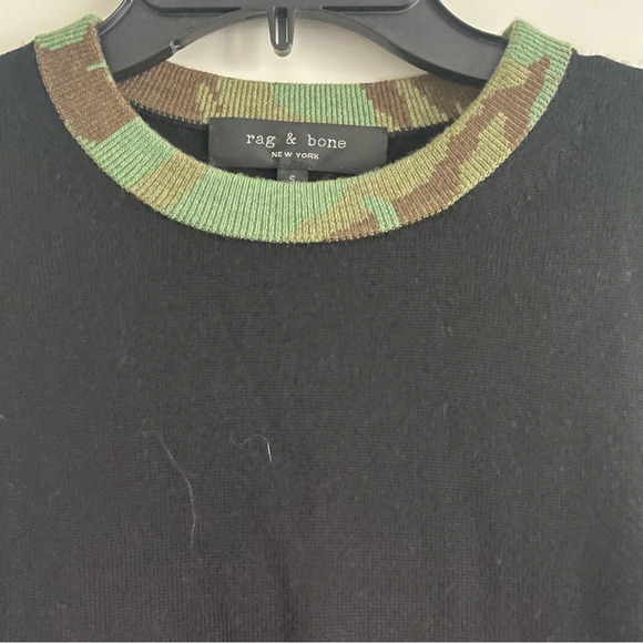 Rag & Bone Camo Merino Wool Pullover crewneck Sweater 30366 - Picture 3 of 5